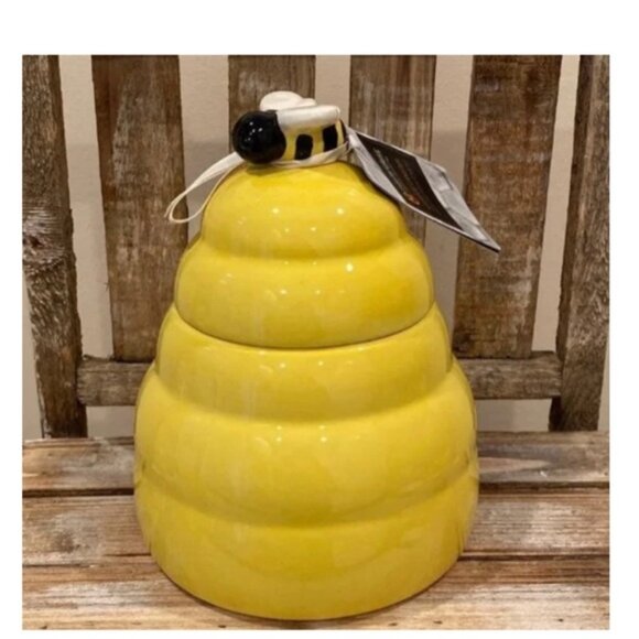 NEW Yellow Beehive Bee Canister by The Bake Shop 🐝 - Picture 1 of 1